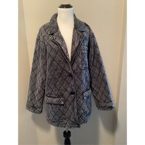 Young Fabulous & Broke Large Quilted Denim Black Grey Stone Washed
